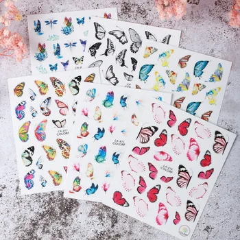 Стикери за нокти под формата на пеперуди, Аксесоари за маникюр, цветя в корейски стил, Декорации за нокти, Стикери за нокти под формата на водни кончета