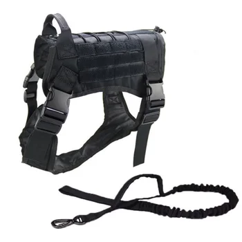 Тактическа жилетка за кучета, военен жилетка за дресура на кучета, работно куче + повод XL [В наличност в САЩ]
