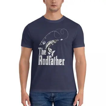 Тениска The Rodfather за риболов, незаменим тениска, мъжки ризи с графичен дизайн, мъжки ризи с дълъг ръкав