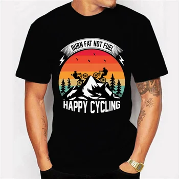 Тениски за мъже Happy Cycling, Забавни Мъжки Маркови Тениски, Потници за Пътуване, Тениски за Жени, Мъжки Летни Тениски Оверсайз, Градинска Тениска