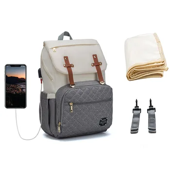 Чанта за памперси LEQUEEN, Чанта за пелени, за да се грижи за детето, Голяма Чанта за колички, органайзер с пеленальным мат, Раница, чанта за майките, Раница за пътуване на открито