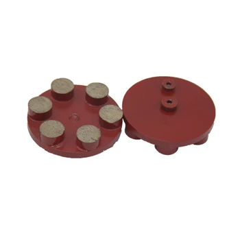 Червеният цвят на Средните бетон шлайфане диск 4-Инчов двоен стълб за полиране на пода с Шест метални пръчки 9ШТ