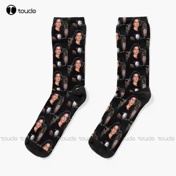 Чорапи Kirstie Alley Бели Чорапи с дигитален печат 360 °, Персонални потребителски Унисекс Чорапи за възрастни, юноши, Младежи, Подарък Градинска облекло, Изкуство